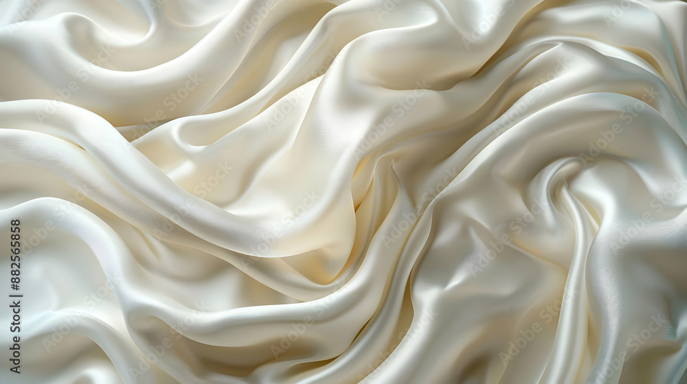 Creamy White Silk Fabric Texture Background
