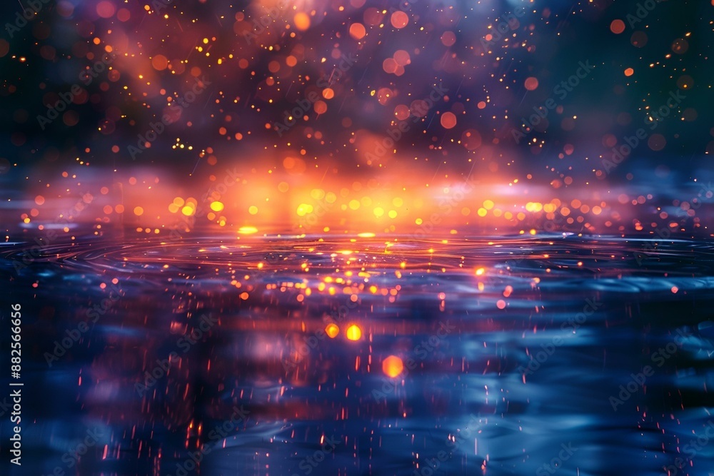 a blurry image of water with a lot of lights. a blurry image of water with a lot of lights.