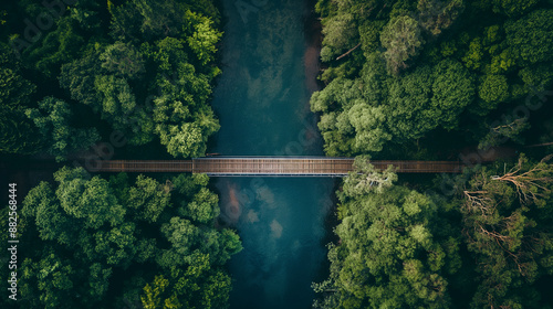 aerial view of a bridge over a river
