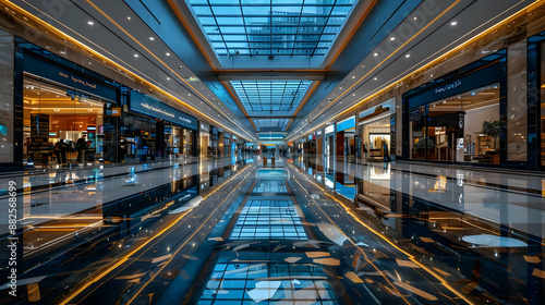 Reflective Mall Interior Photography