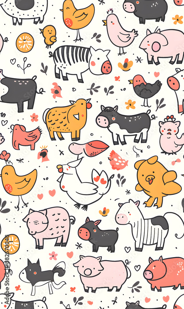 cartoon 2d illustrator doodle pattern, cute pattern in graphic seamless pattern cartoon 2d illustrator doodle pattern, cute pattern in graphic seamless pattern