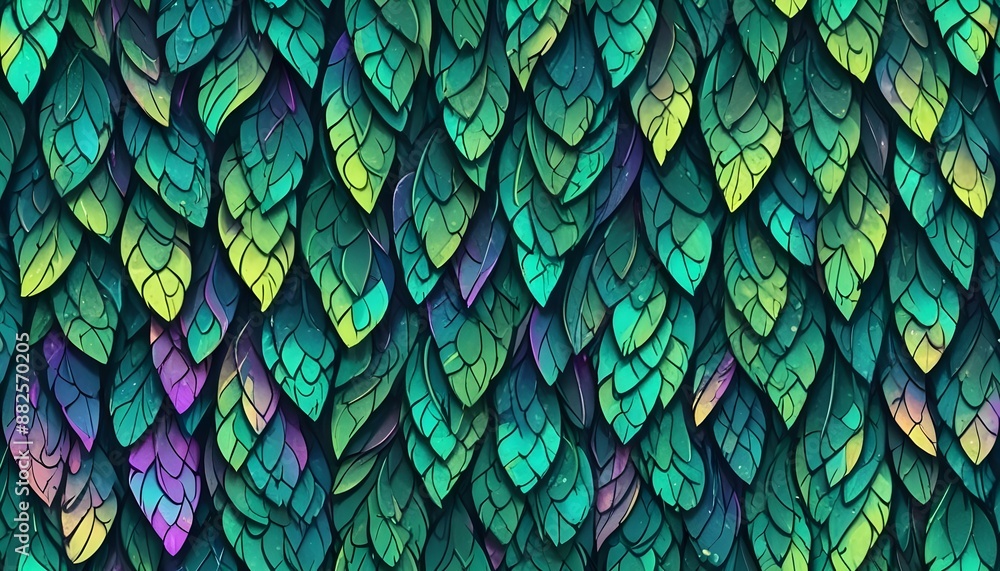 Obraz premium Clear Plain Shiny Warm Soft Vintage Bokeh Cloudy Wave Like Geometric Green Background or Texture