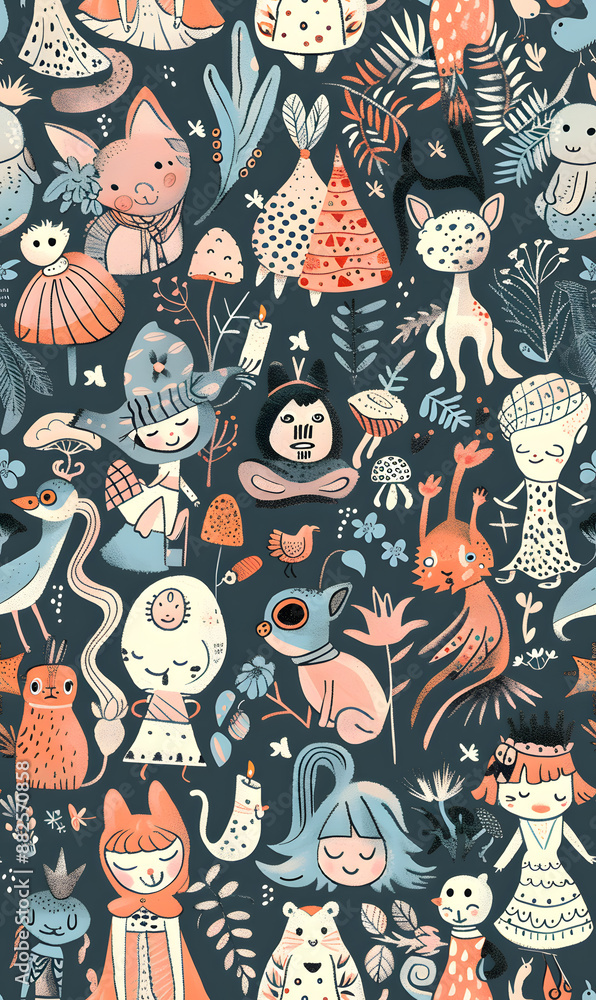 cartoon 2d illustrator doodle pattern, cute pattern in graphic seamless pattern cartoon 2d illustrator doodle pattern, cute pattern in graphic seamless pattern