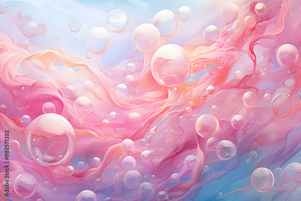 Pink and Blue Bubbles Abstract Background Pink and Blue Bubbles Abstract Background