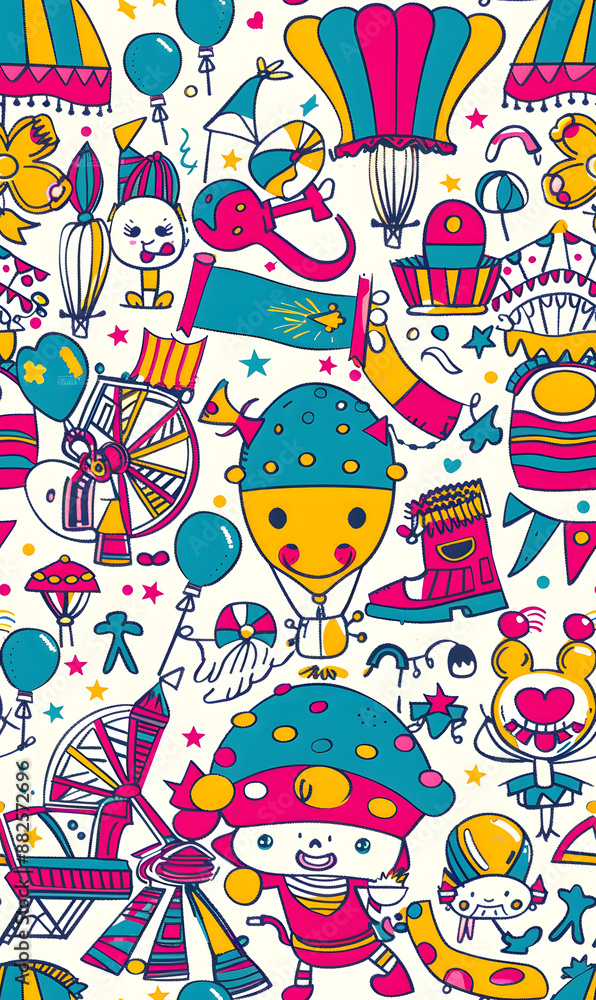 cartoon 2d illustrator doodle pattern, cute pattern in graphic seamless pattern cartoon 2d illustrator doodle pattern, cute pattern in graphic seamless pattern