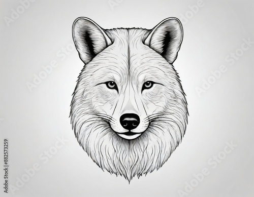 An image of  a wolf head  drawing