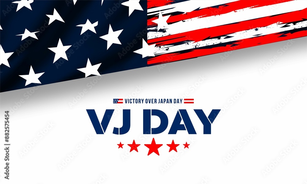 VJ Victory Over Japan Day Celebrate Vector Illustration with United State Flag Background VJ Victory Over Japan Day Celebrate Vector Illustration with United State Flag Background