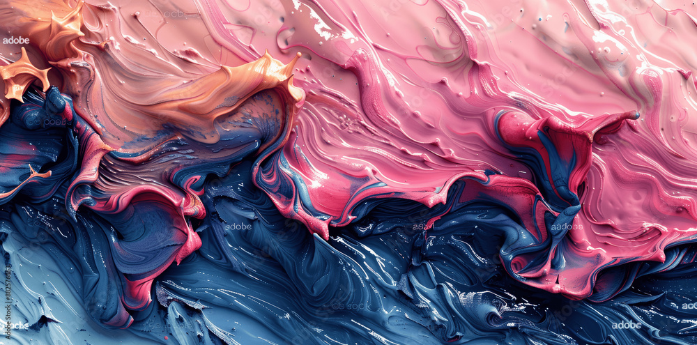 Obraz premium Soft Pastel Water Abstract Background with Blue Ocean Waves, Calm Underwater Texture, and Smooth Brushstrokes for Creative Design and Artwork