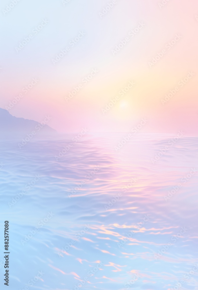 Fototapeta premium パステル調のグラデーションの背景に、優しいブルーの色合い