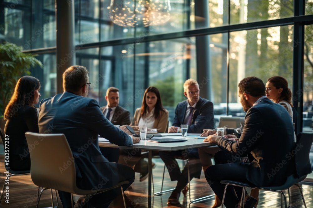 Fototapeta premium Business network meeting chair adult.