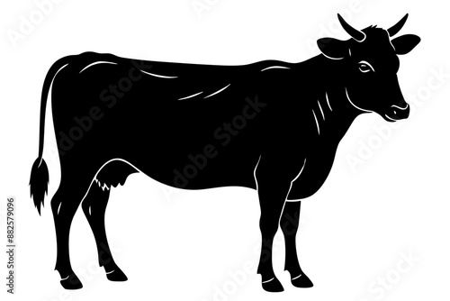 Cow graphic icon. Cow black silhouette isolated on white background. Vector illustration © Trendy Design24