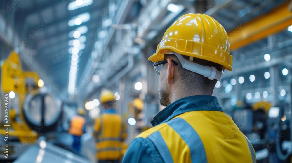 Bustling workshop within a large plant, workers operating state-of-the-art equipment, emphasizing teamwork and high-quality production Bustling workshop within a large plant, workers operating state-of-the-art equipment, emphasizing teamwork and high-quality production