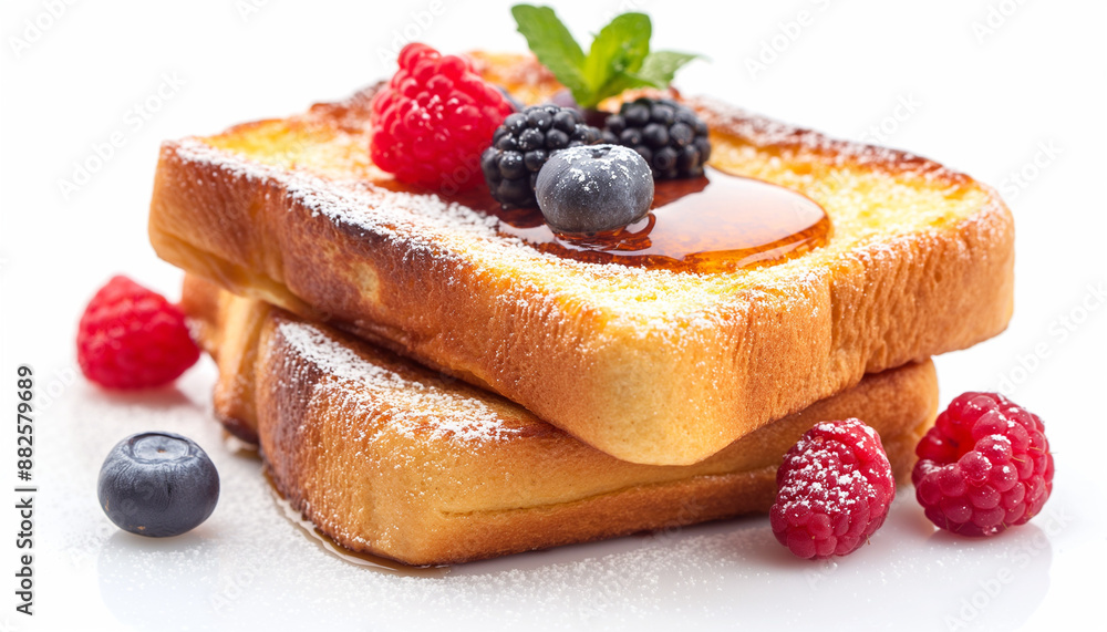 classic french toast, featuring thick slices of golden-brown, egg-soaked bread with a slightly crisp edge and a soft classic french toast, featuring thick slices of golden-brown, egg-soaked bread with a slightly crisp edge and a soft