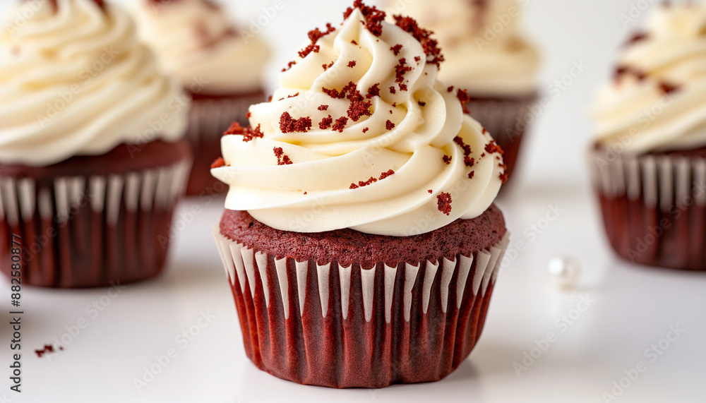 classic red velvet cupcakes, featuring a rich, velvety red sponge with a slightly domed top, topped with a generous swirl of cream cheese frosting classic red velvet cupcakes, featuring a rich, velvety red sponge with a slightly domed top, topped with a generous swirl of cream cheese frosting