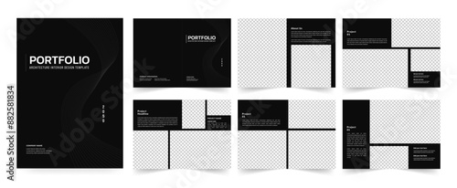 Architecture and interior portfolio design or real estate portfolio layout design, business portfolio.