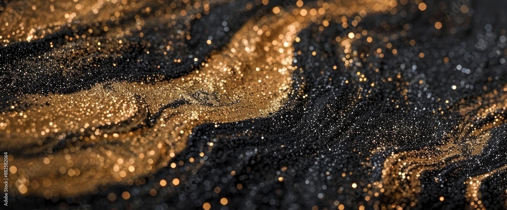 Gold and black glitter birthday banner or 50th anniversary background, luxurious and celebratory invitation Gold and black glitter birthday banner or 50th anniversary background, luxurious and celebratory invitation