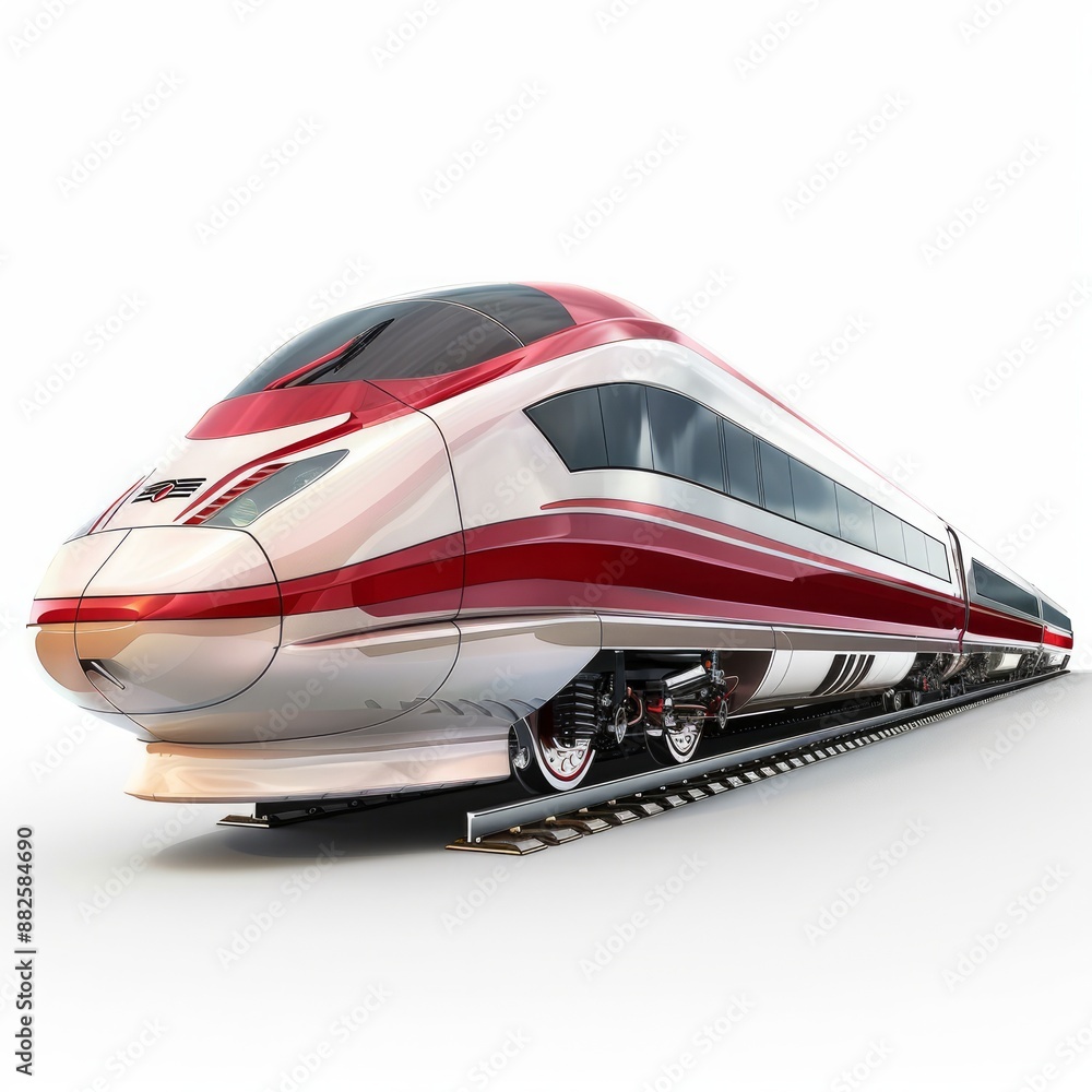 hyper realistic 3D super fast train full body on white background hyper realistic 3D super fast train full body on white background