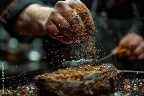 Focuses on the chef's expertise and the importance of seasoning in creating a delicious steak.