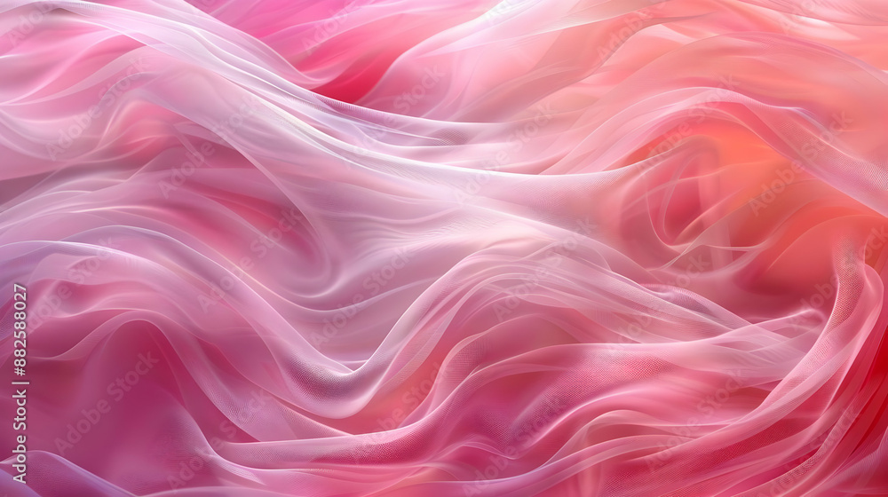 Abstract Pink and White Sheer Fabric Background