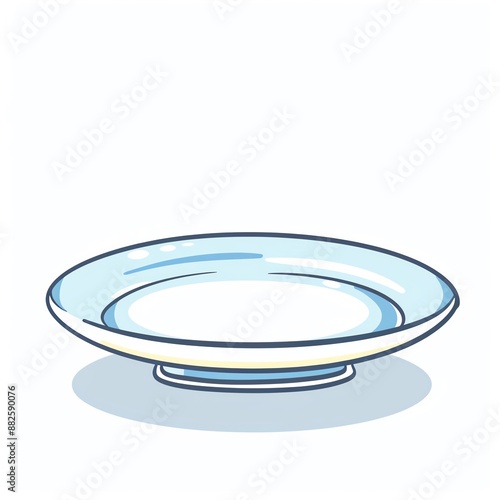 A cute cartoonish line art style image of a plate on a white background