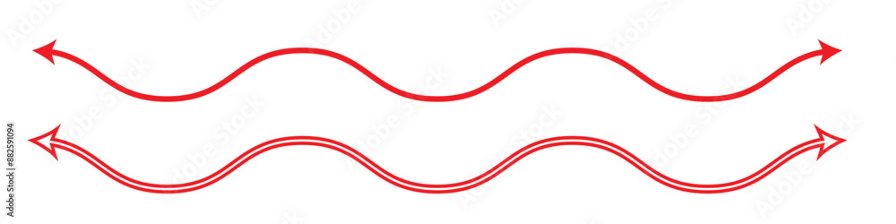 Thin long straight double arrow. Vector illustration. Thin long straight double arrow. Vector illustration.