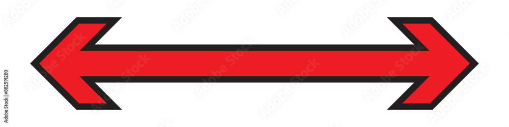 Thin long straight double arrow. Vector illustration. Thin long straight double arrow. Vector illustration.