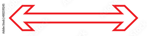 Thin long straight double arrow. Vector illustration.