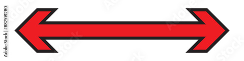 Thin long straight double arrow. Vector illustration.