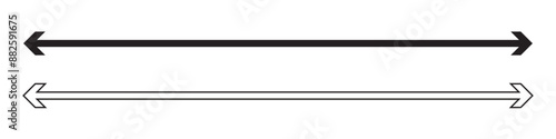 Long arrow vector icon.  horizontal double arrow. Vector 10 Eps.