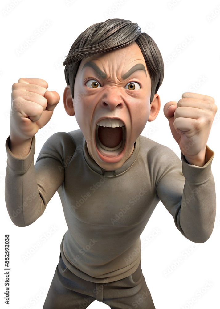 a person yelling, with their mouth open wide, eyebrows furrowed, and fists clenched, capturing the intensity of anger a person yelling, with their mouth open wide, eyebrows furrowed, and fists clenched, capturing the intensity of anger