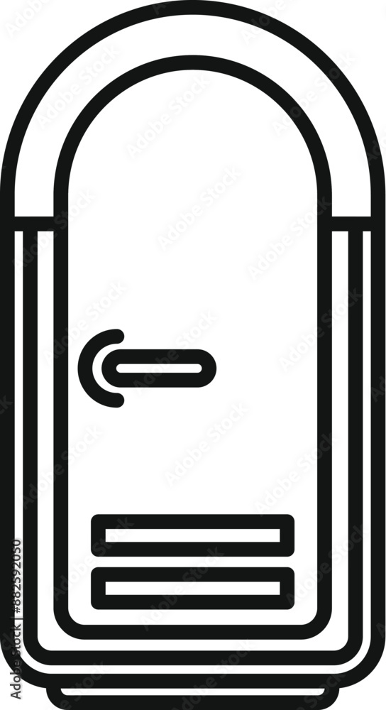Public toilet bio toilet icon in outline style illustrating an outdoor bathroom for a restroom break Public toilet bio toilet icon in outline style illustrating an outdoor bathroom for a restroom break