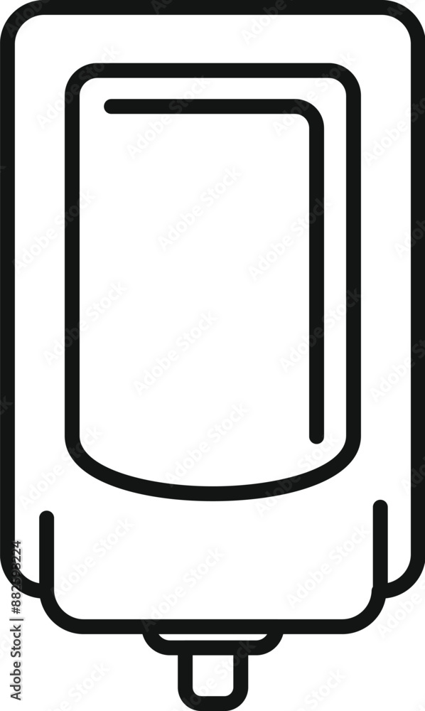 Simple black line art of a touchless automatic sensor soap dispenser Simple black line art of a touchless automatic sensor soap dispenser