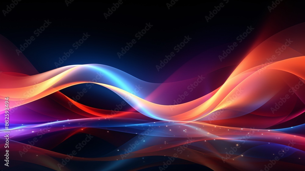 Naklejka premium Abstract digital visualization with flowing data streams and light effects