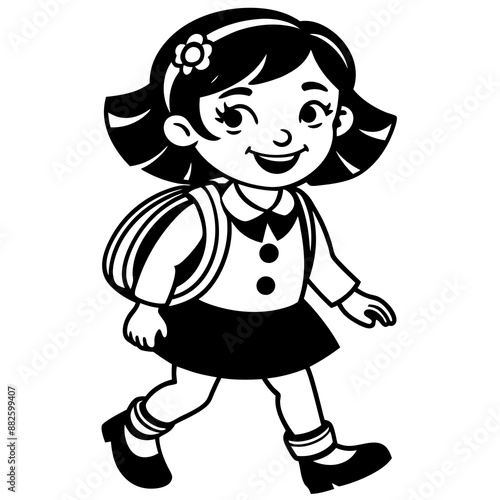 Happy little kid going to school vector illustration  © Sumondesigner_42