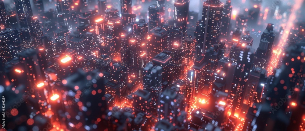 A vibrant cyberpunk cityscape at night, illuminated by neon lights and surrounded by glowing skyscrapers, creating a futuristic atmosphere. A vibrant cyberpunk cityscape at night, illuminated by neon lights and surrounded by glowing skyscrapers, creating a futuristic atmosphere.