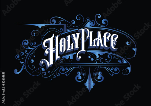 holy place lettering custom style design