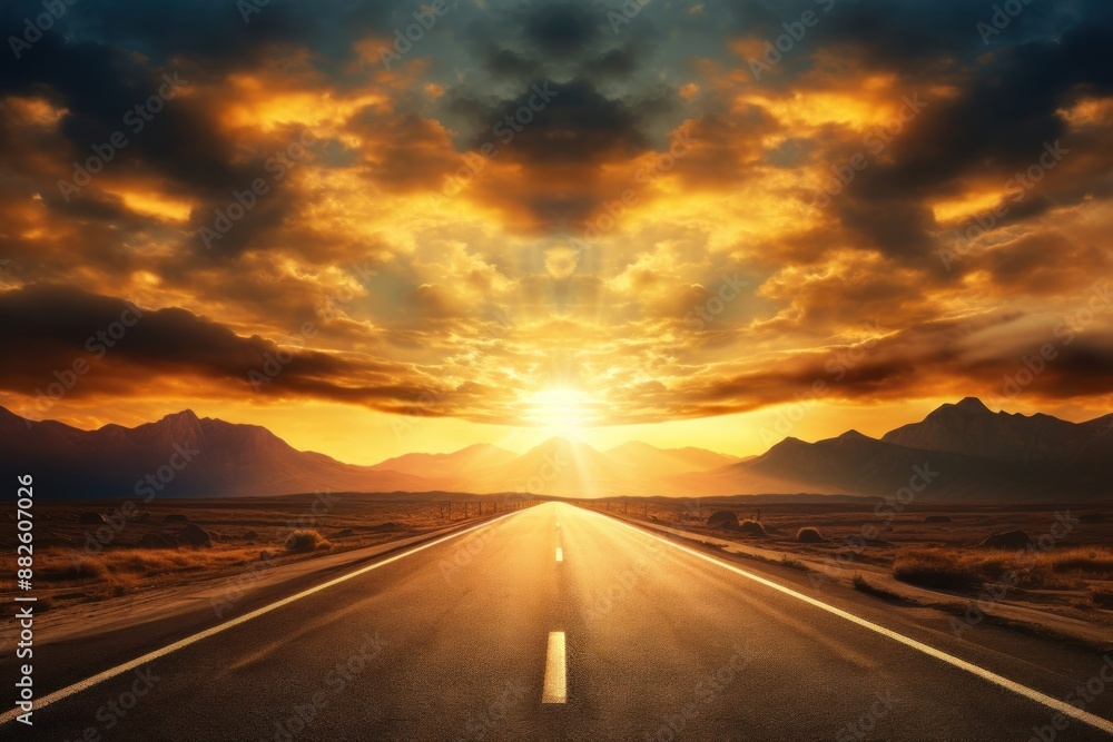 Highway drive landscape sunlight outdoors. Highway drive landscape sunlight outdoors.