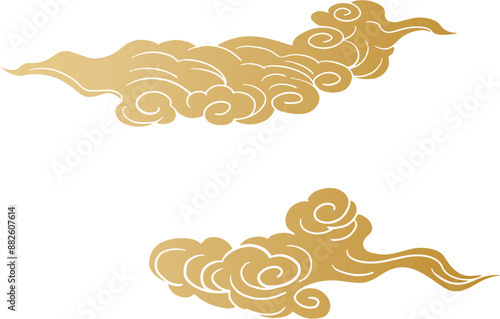 Chinese traditional retro golden cloud
