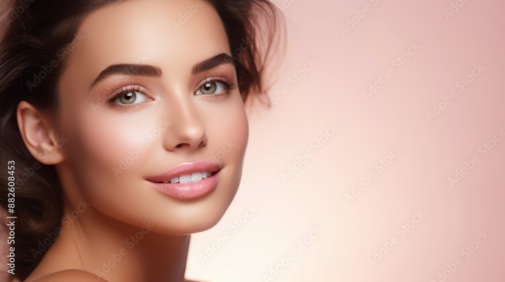 close-up shot of a woman's face for skincare, spa, facial poster close-up shot of a woman's face for skincare, spa, facial poster