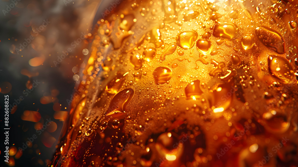 Closeup Photo of Water Drops on a Golden Surface Closeup Photo of Water Drops on a Golden Surface