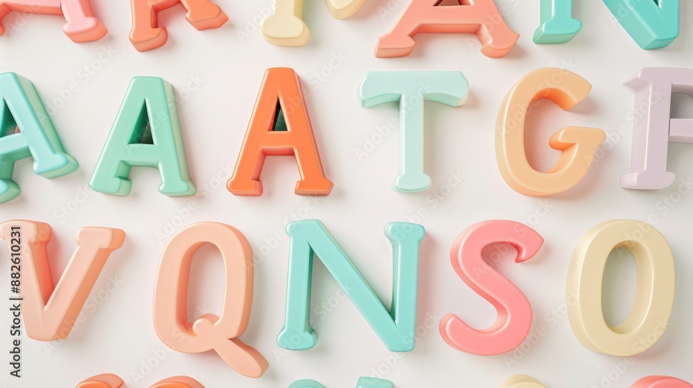 Naklejka premium Colorful Alphabet Letters on a White Background