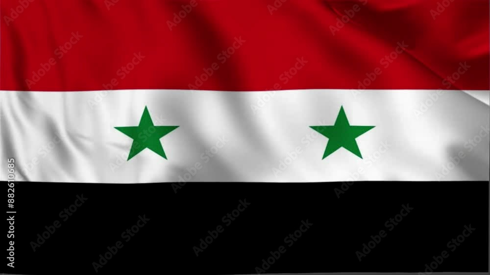 Syria Waving Flag, Syria Flag, Flag of Syria Waving Animation, Syria Flag 4K Footage