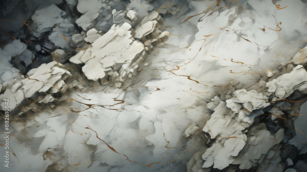 Abstract Illustration of Cracked Rocks with Gold Veins Abstract Illustration of Cracked Rocks with Gold Veins