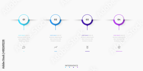 Vector Infographic label design template with icons and 4 options or steps. Can be used for process diagram, presentations, workflow layout, banner, flow chart, info graph.