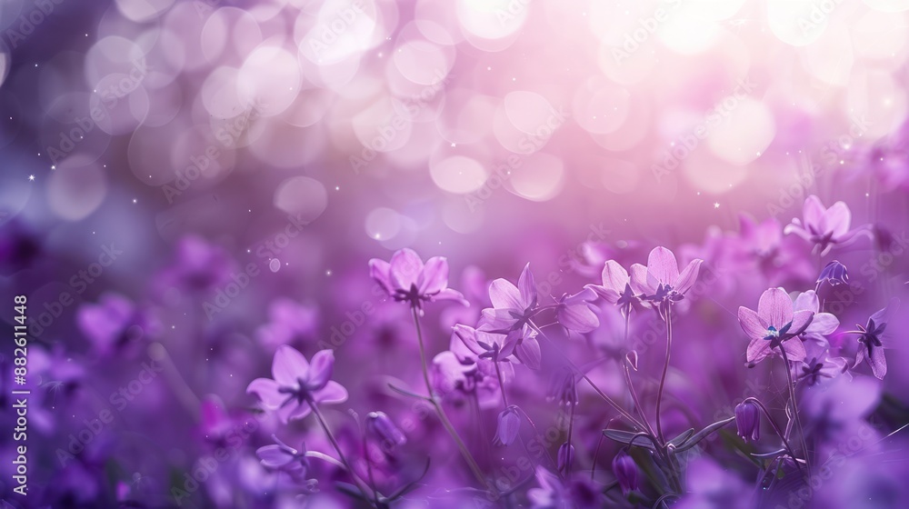 Purple Flower Field with a Soft Glow