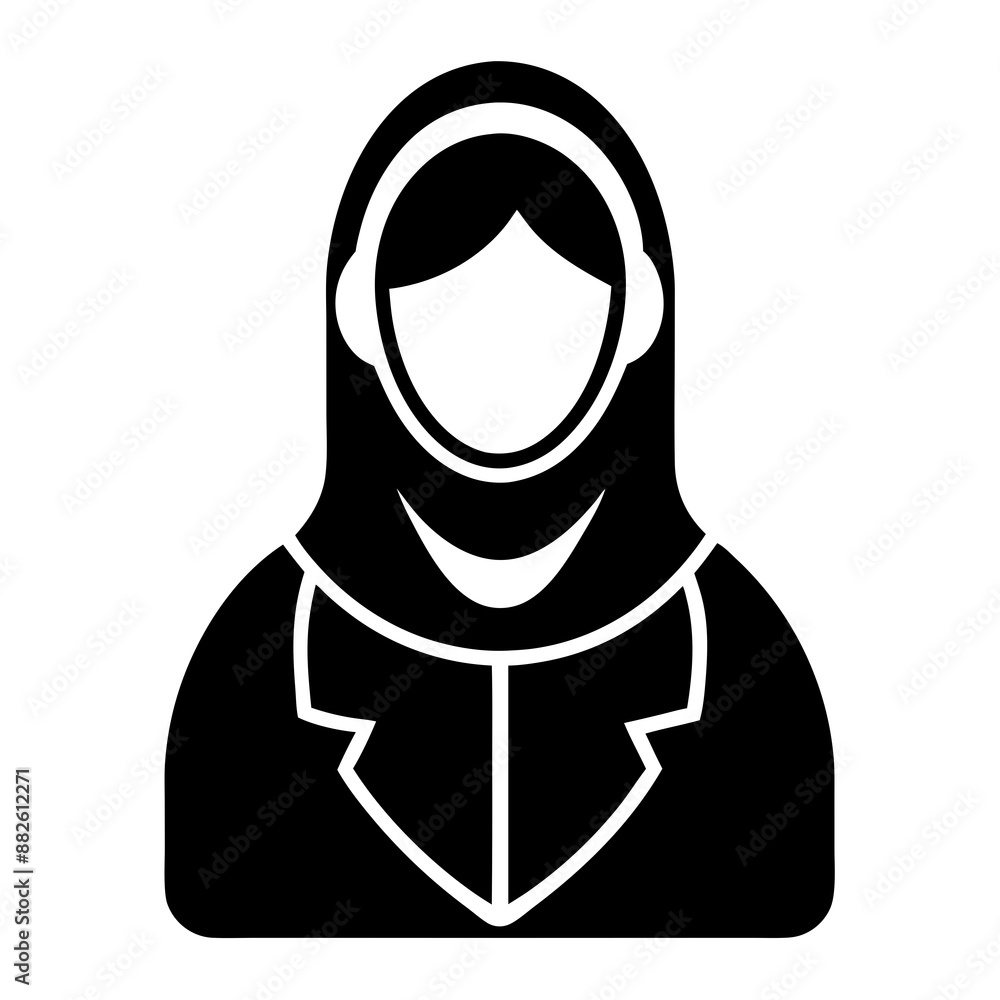 Moslem customer care service and support logo icon - Vector Art Illustration Moslem customer care service and support logo icon - Vector Art Illustration