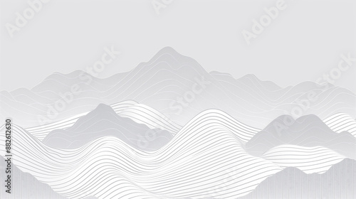 A mountain range with a gray sky in the background