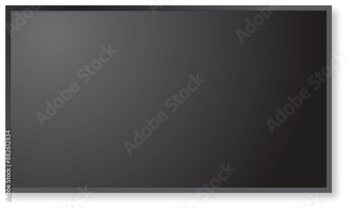 Black flat screen LCD tv isolated on transparent background vector illustration