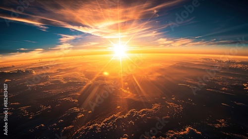 Golden Sunset Above the Clouds