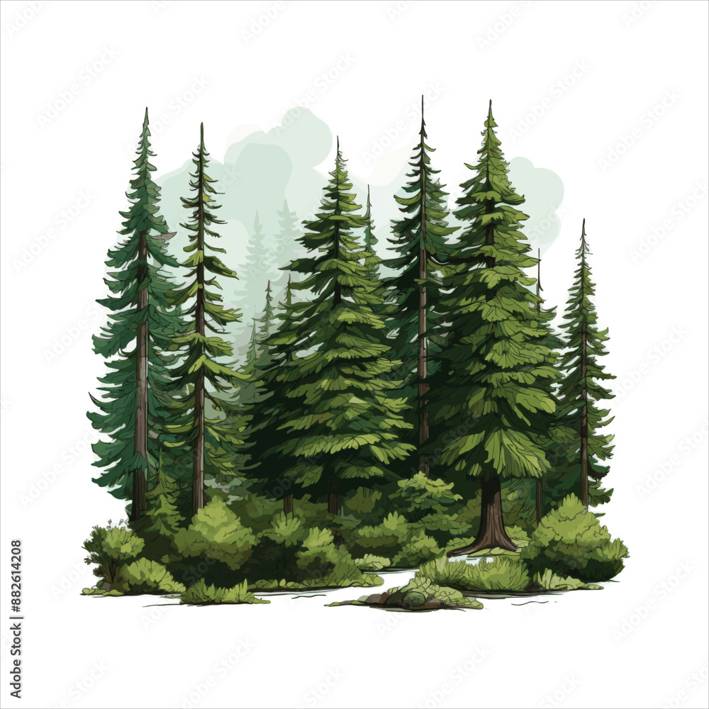 Deodar Cedar A Collection of Modern Illustrations of Trees Generative AI Deodar Cedar A Collection of Modern Illustrations of Trees Generative AI
